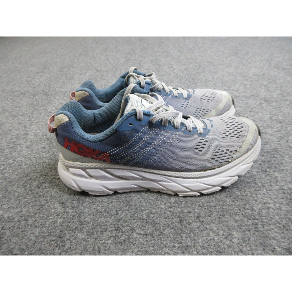 Hoka One One Clifton 6 Shoes Womens Size 7.5 Blue Gray Running Sneakers Cushion